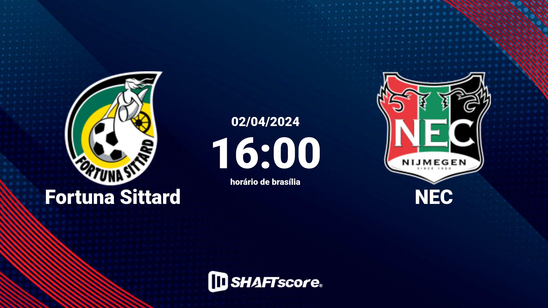 Estatísticas do jogo Fortuna Sittard vs NEC 02.04 16:00