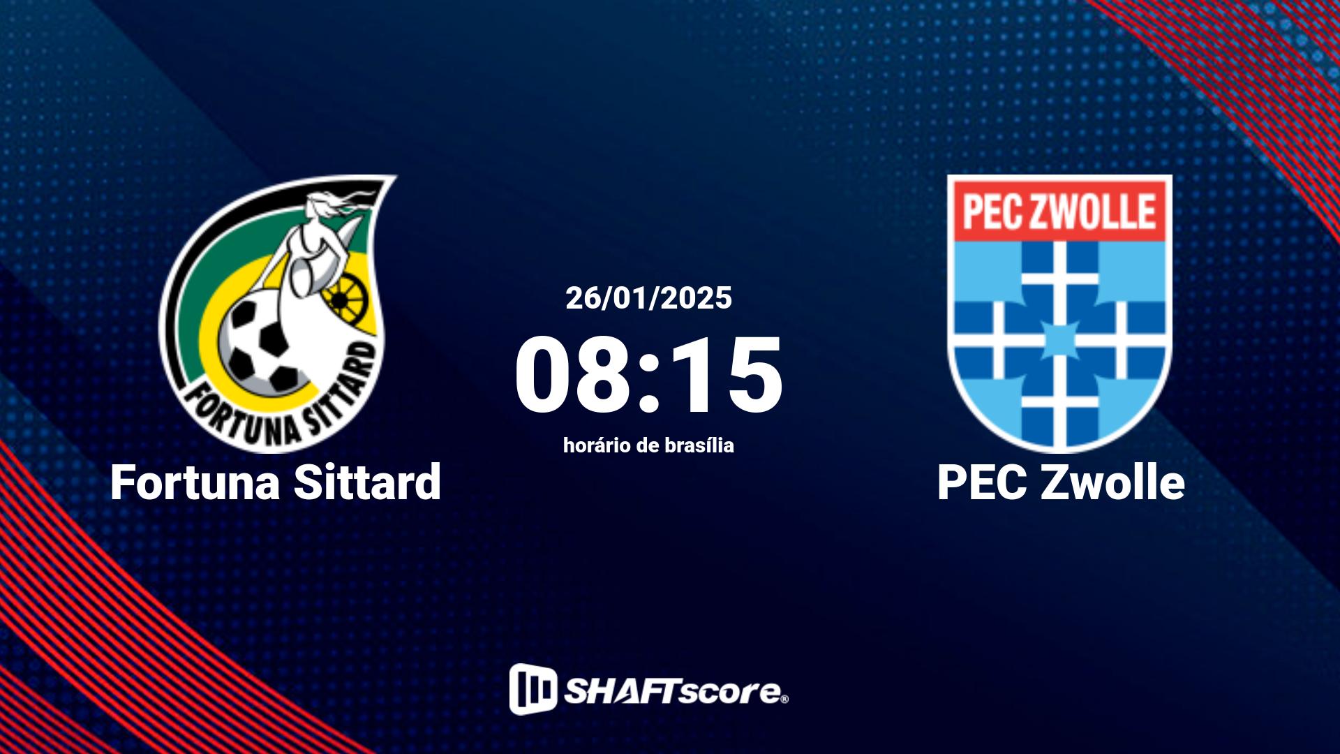 Estatísticas do jogo Fortuna Sittard vs PEC Zwolle 26.01 08:15