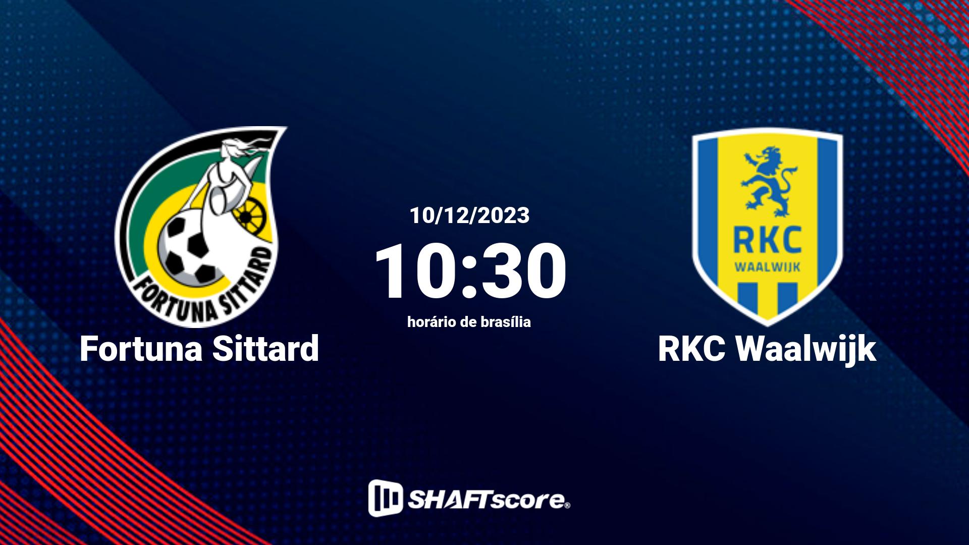 Estatísticas do jogo Fortuna Sittard vs RKC Waalwijk 10.12 10:30