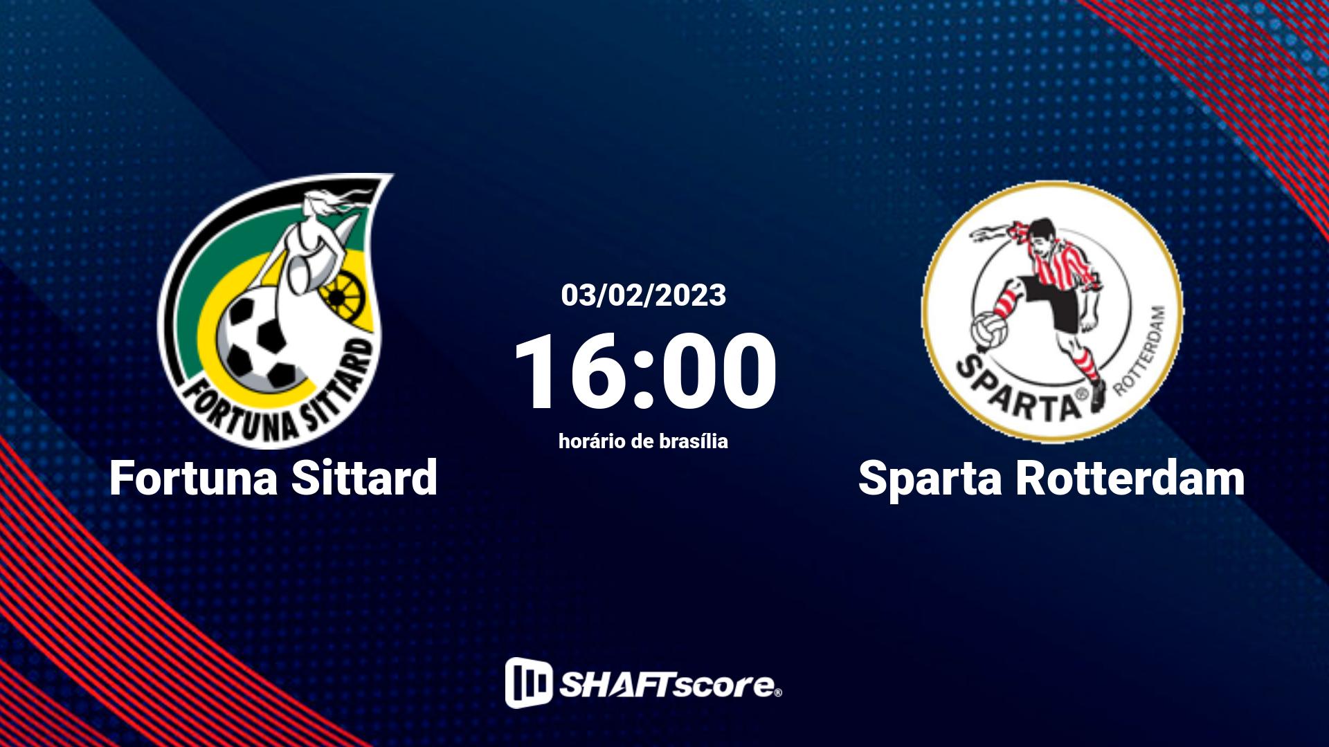 Estatísticas do jogo Fortuna Sittard vs Sparta Rotterdam 03.02 16:00