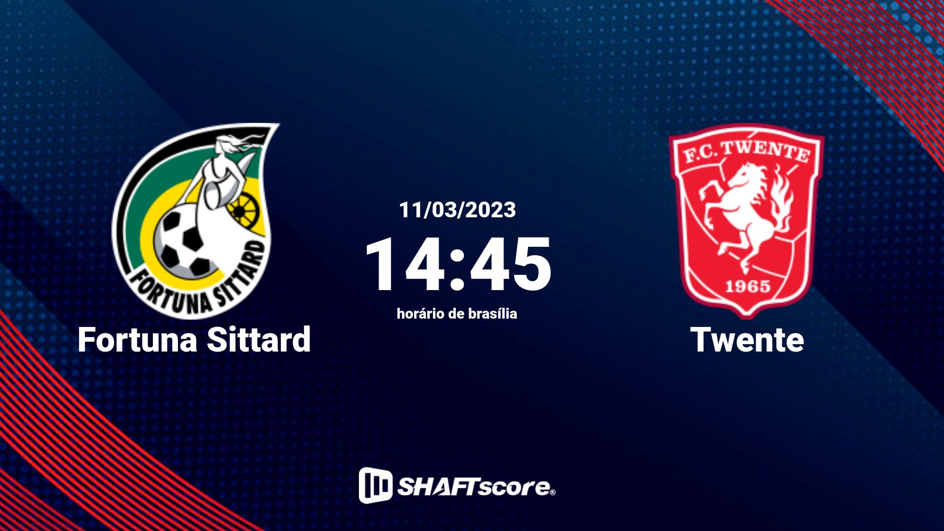 Estatísticas do jogo Fortuna Sittard vs Twente 11.03 14:45