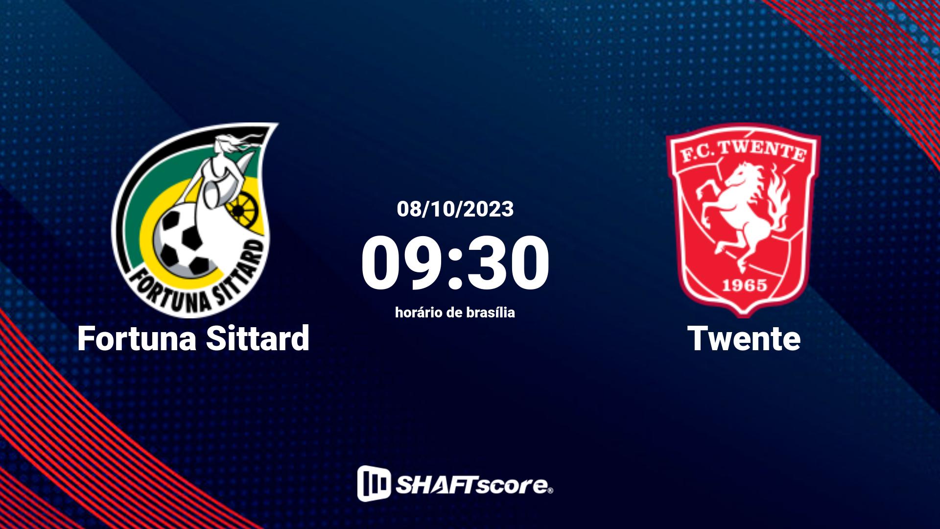 Estatísticas do jogo Fortuna Sittard vs Twente 08.10 09:30