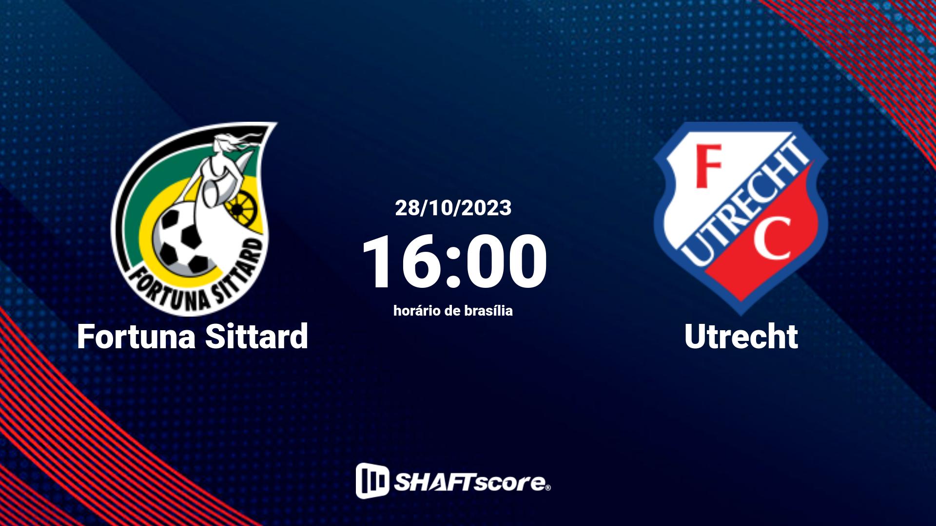 Estatísticas do jogo Fortuna Sittard vs Utrecht 28.10 16:00