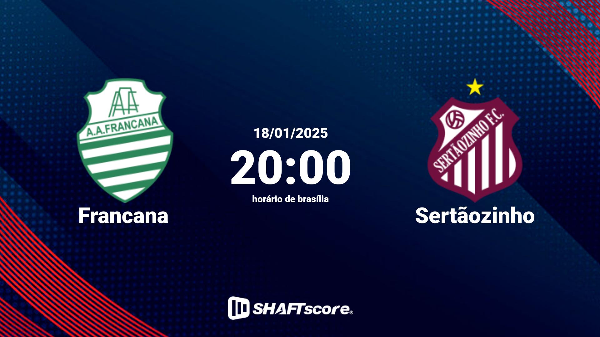 Estatísticas do jogo Francana vs Sertãozinho 18.01 20:00