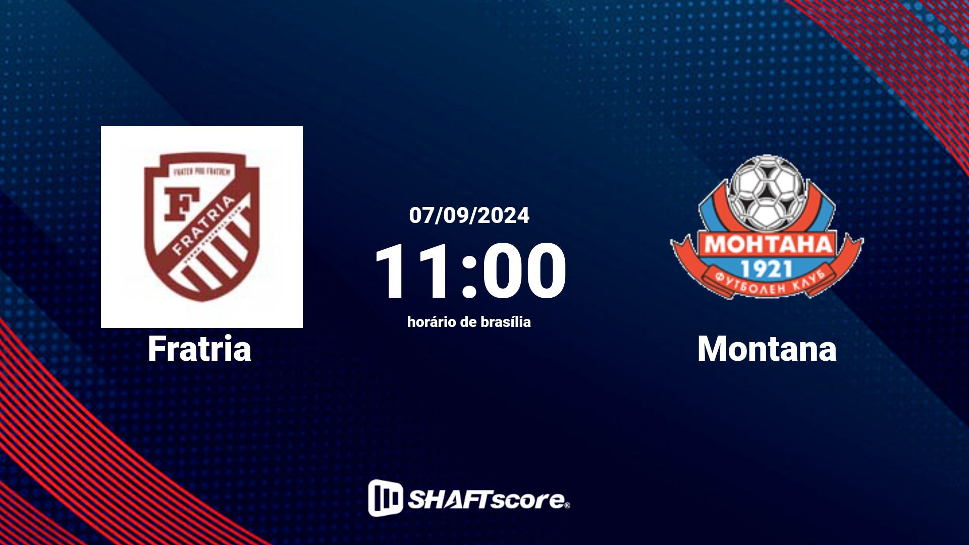 Estatísticas do jogo Fratria vs Montana 07.09 11:00