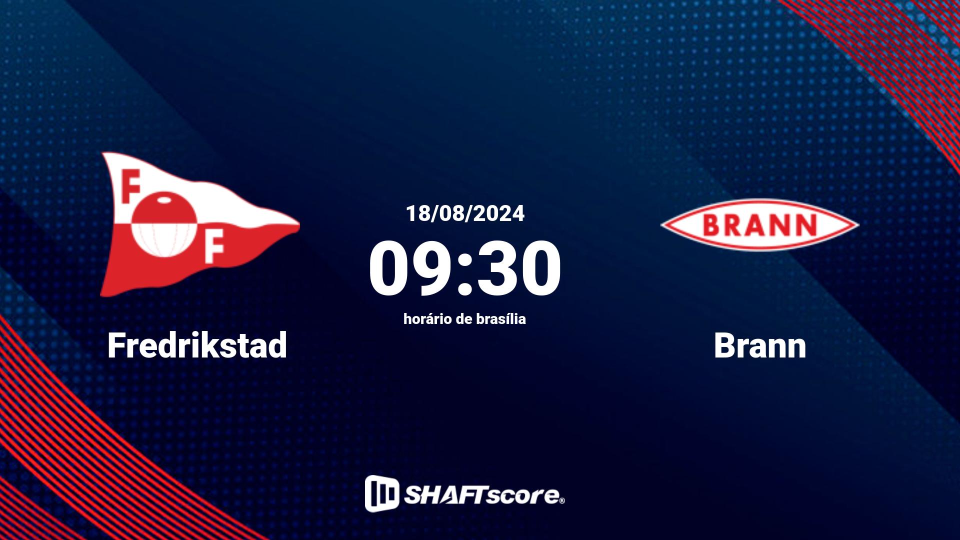 Estatísticas do jogo Fredrikstad vs Brann 18.08 09:30