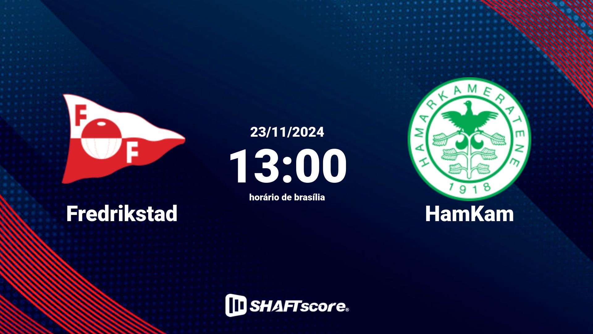 Estatísticas do jogo Fredrikstad vs HamKam 23.11 13:00