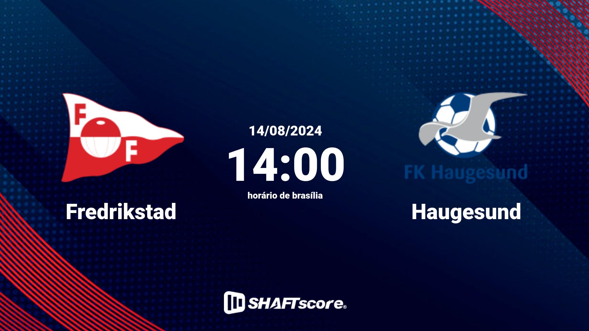 Estatísticas do jogo Fredrikstad vs Haugesund 14.08 14:00