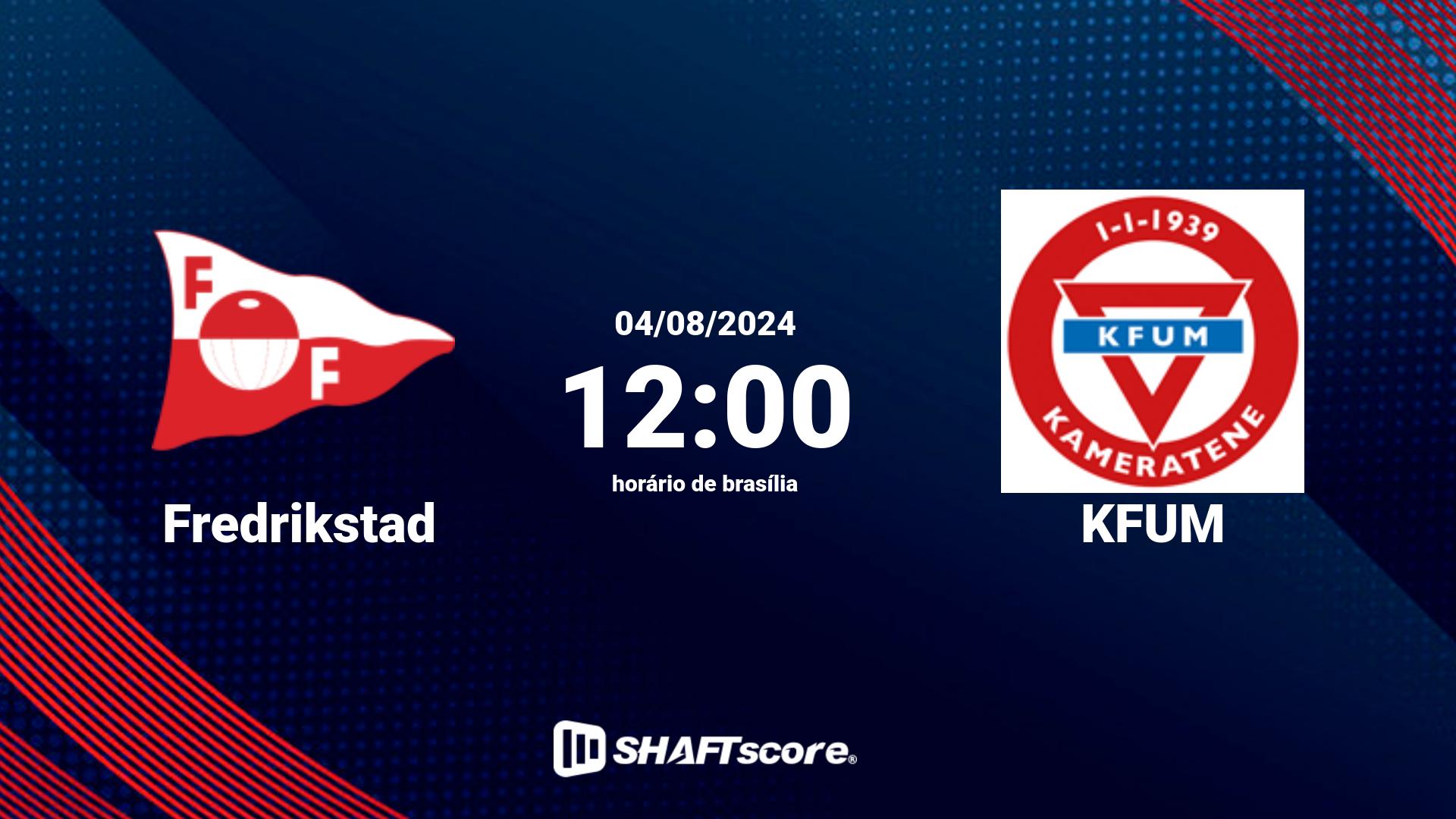 Estatísticas do jogo Fredrikstad vs KFUM 04.08 12:00