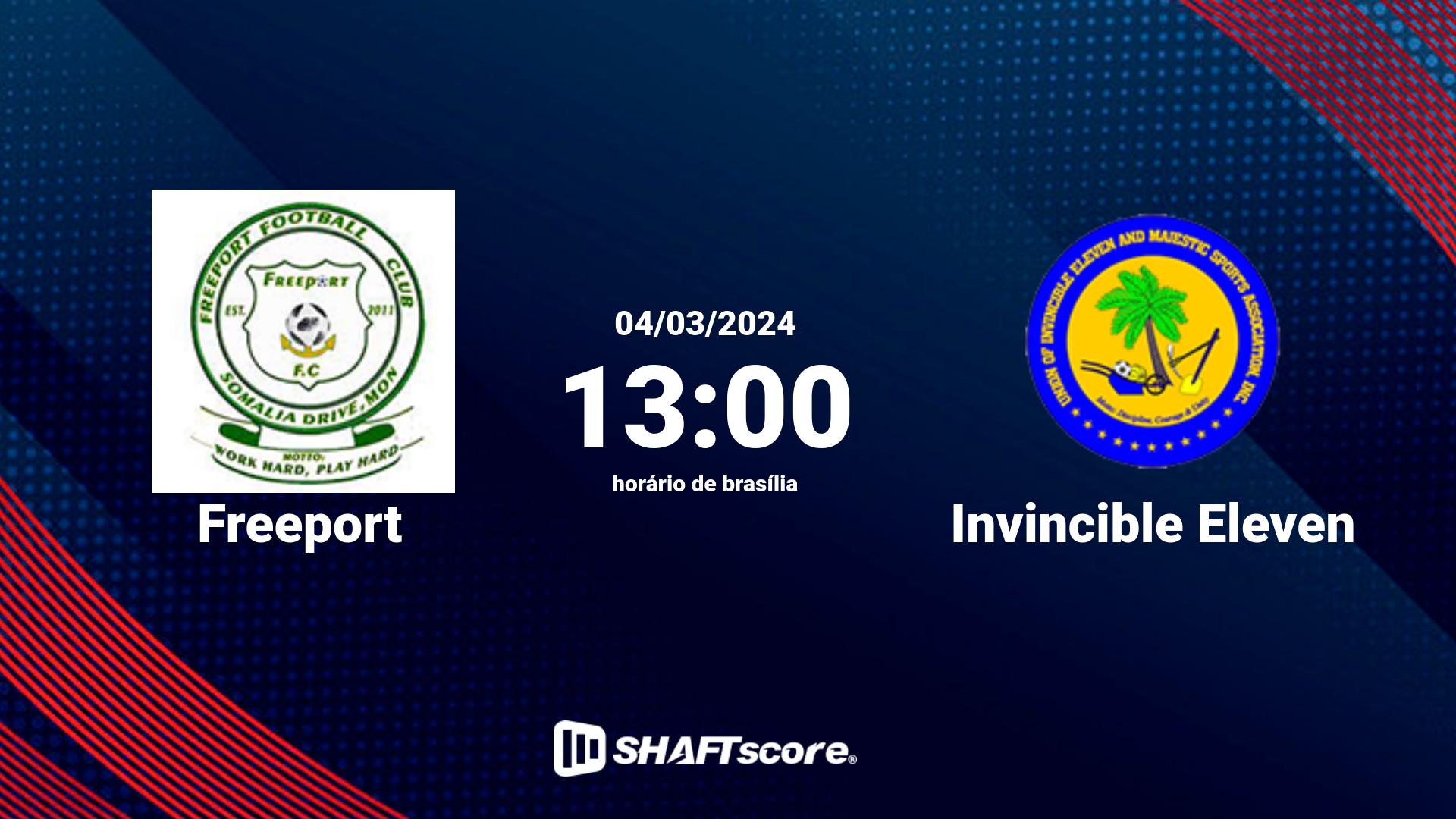 Estatísticas do jogo Freeport vs Invincible Eleven 04.03 13:00