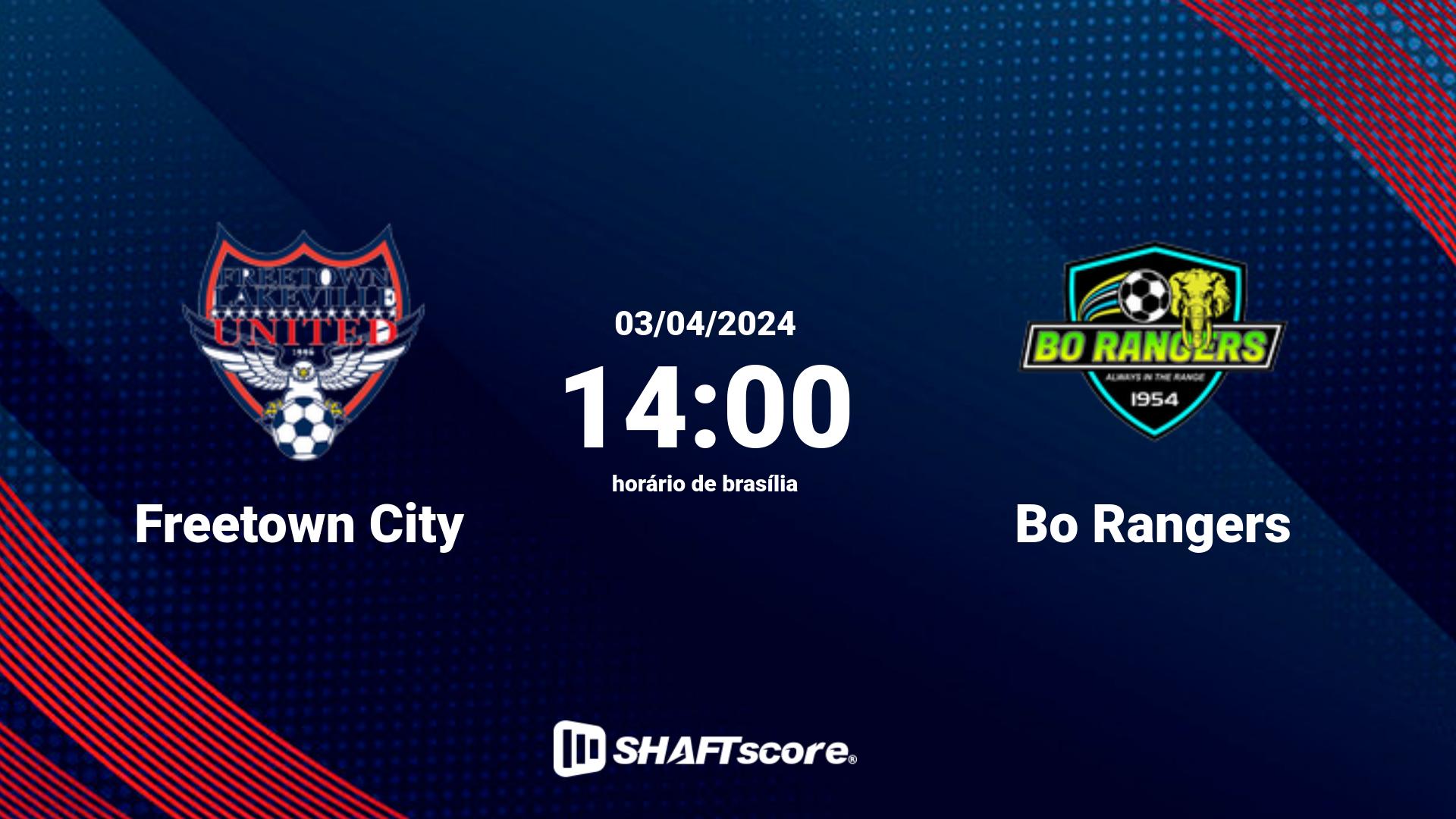 Estatísticas do jogo Freetown City vs Bo Rangers 03.04 14:00