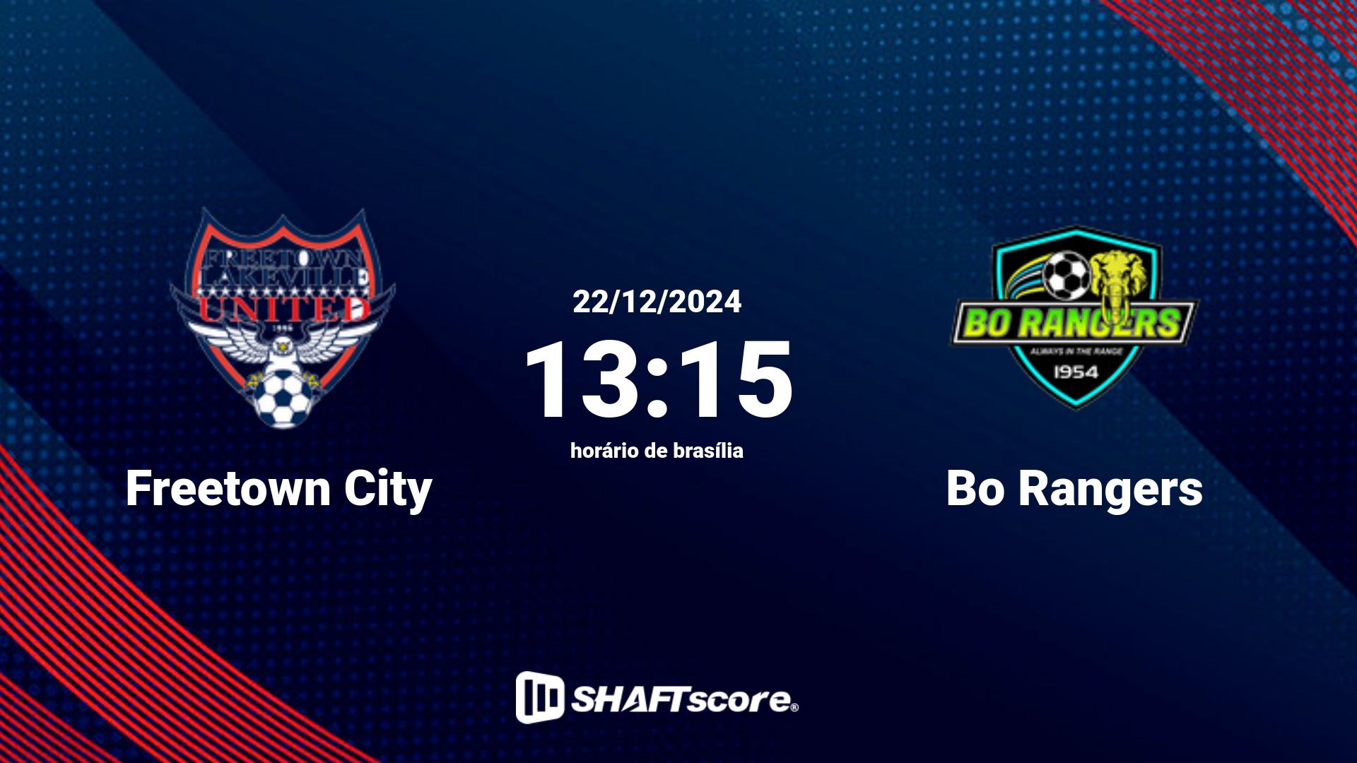 Estatísticas do jogo Freetown City vs Bo Rangers 22.12 13:15