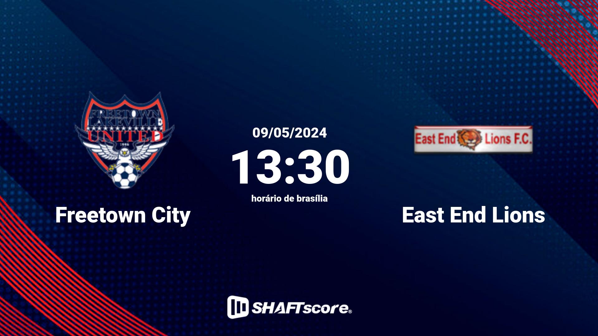 Estatísticas do jogo Freetown City vs East End Lions 09.05 13:30