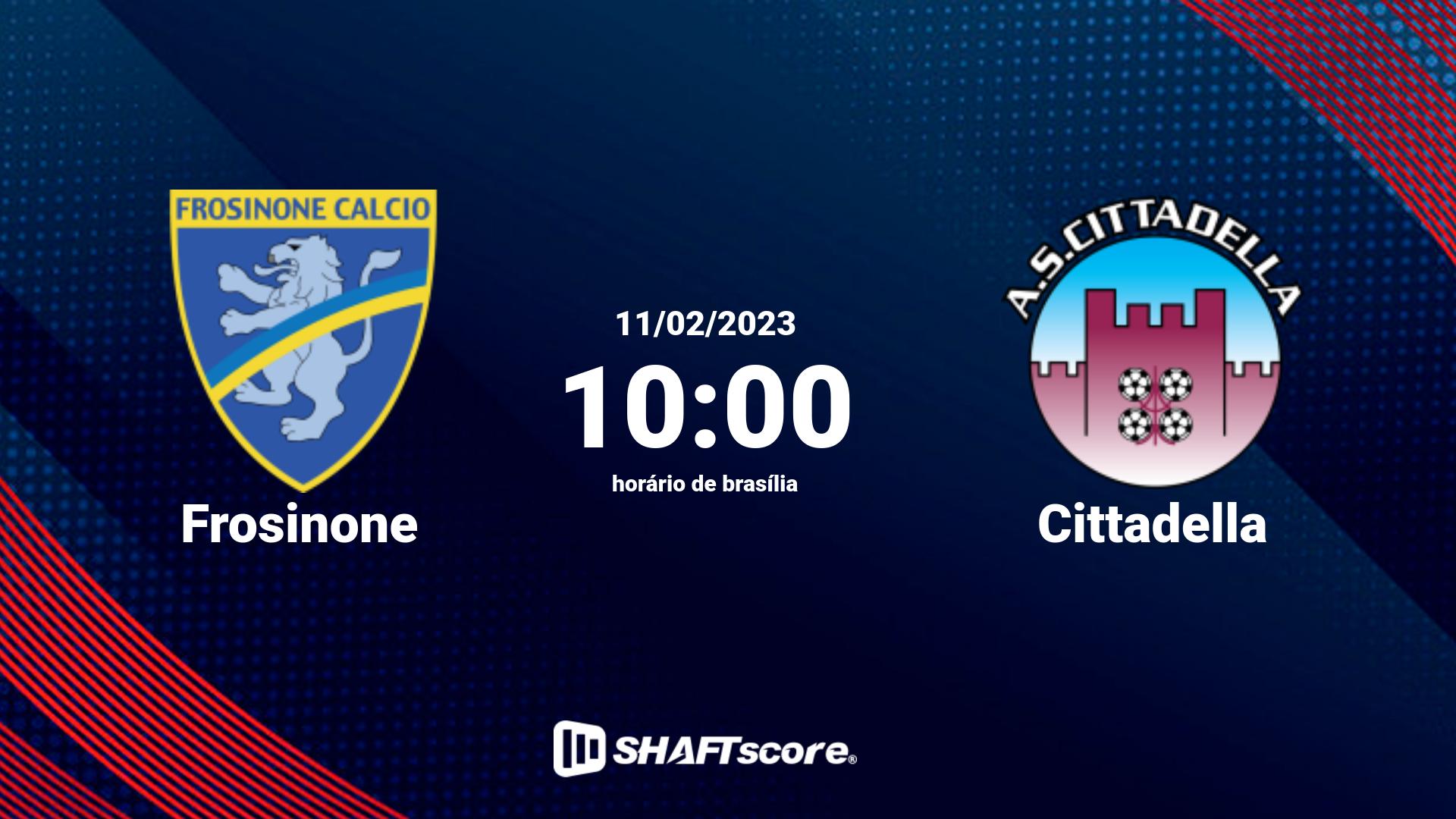 Estatísticas do jogo Frosinone vs Cittadella 11.02 10:00