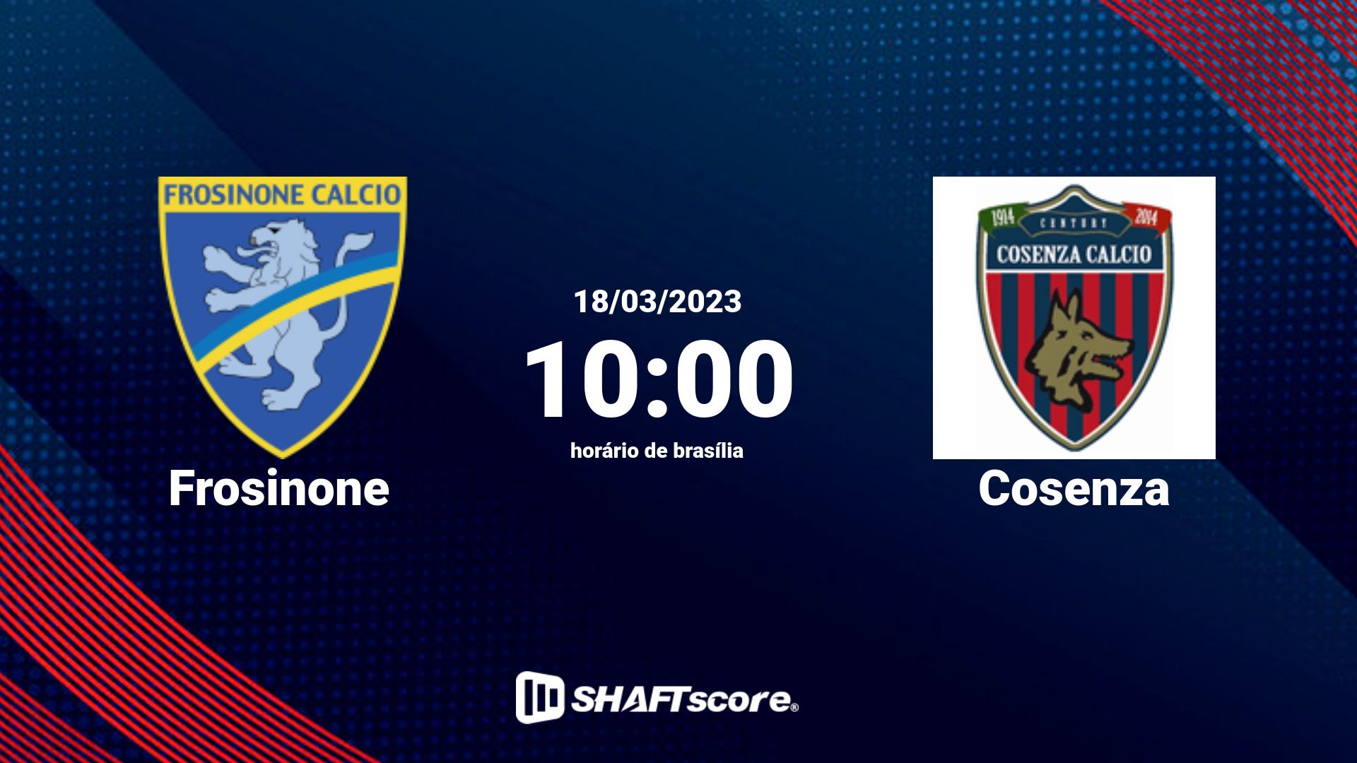 Estatísticas do jogo Frosinone vs Cosenza 18.03 10:00