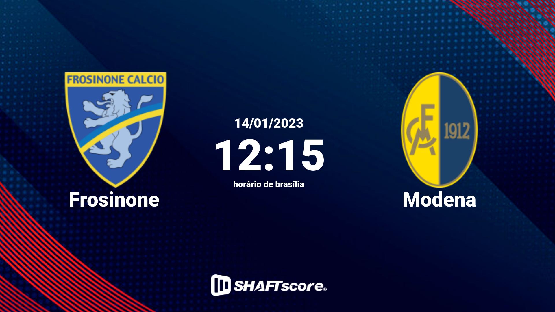 Estatísticas do jogo Frosinone vs Modena 14.01 12:15