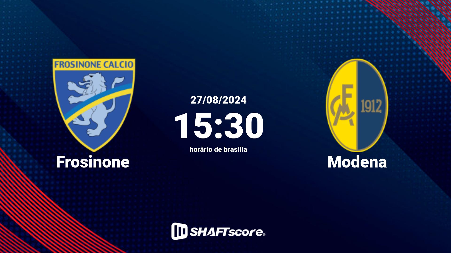 Estatísticas do jogo Frosinone vs Modena 27.08 15:30