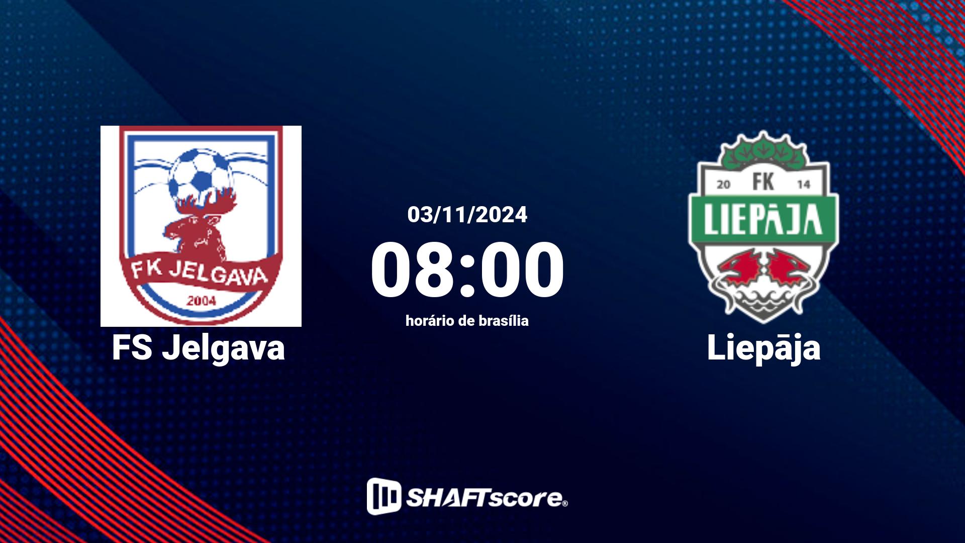 Estatísticas do jogo FS Jelgava vs Liepāja 03.11 08:00