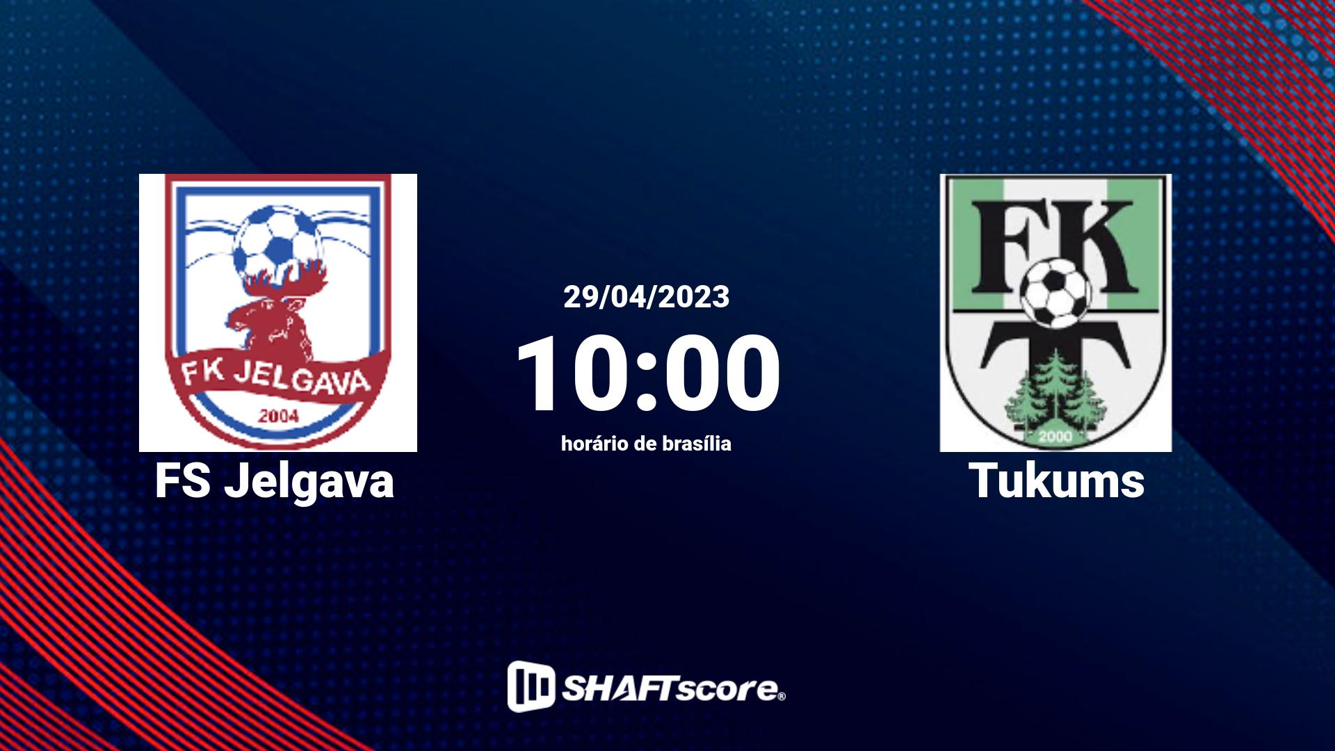 Estatísticas do jogo FS Jelgava vs Tukums 29.04 10:00