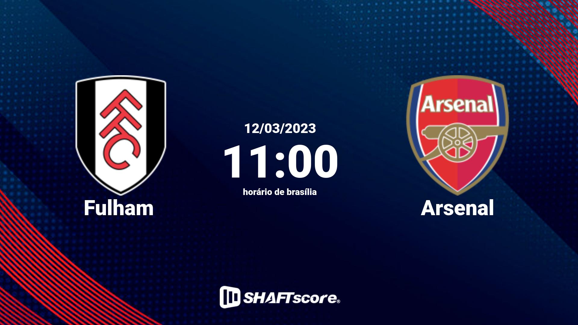 Estatísticas do jogo Fulham vs Arsenal 12.03 11:00