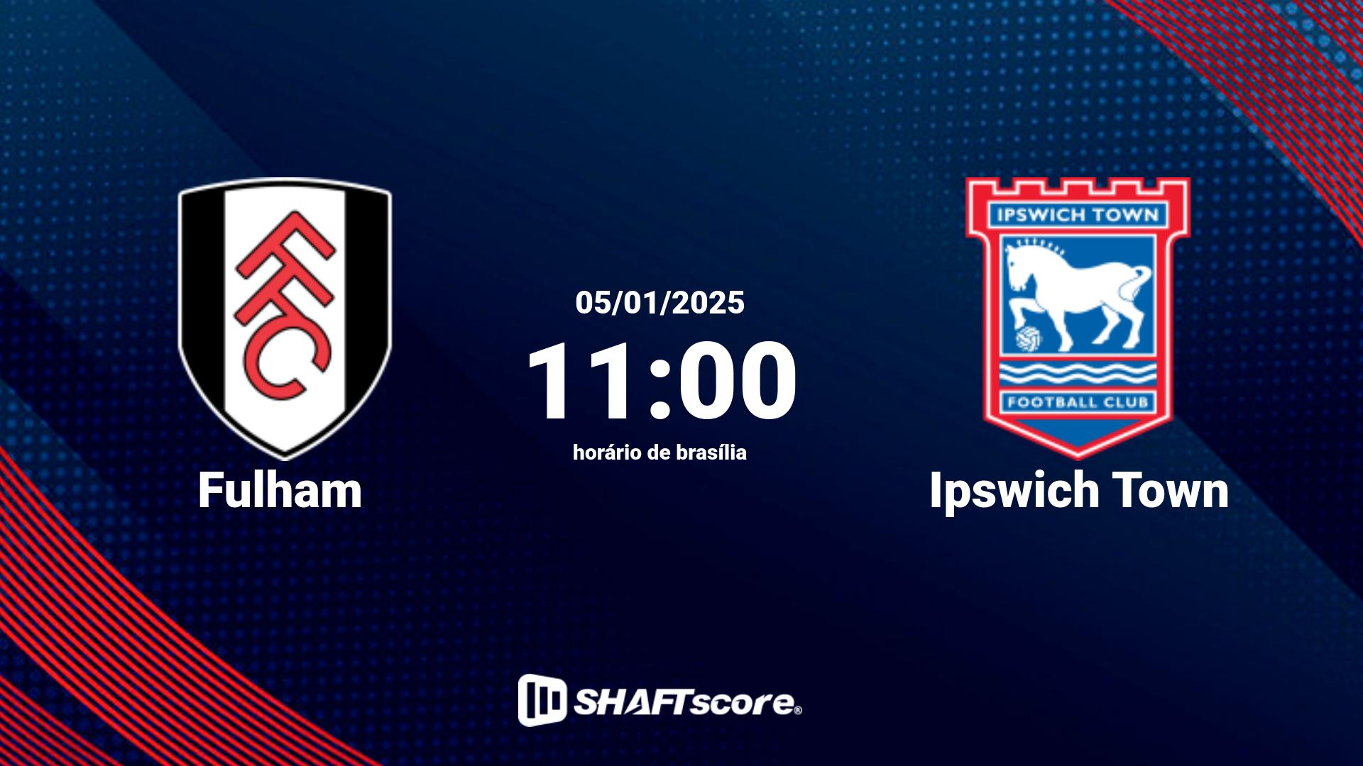 Estatísticas do jogo Fulham vs Ipswich Town 05.01 11:00