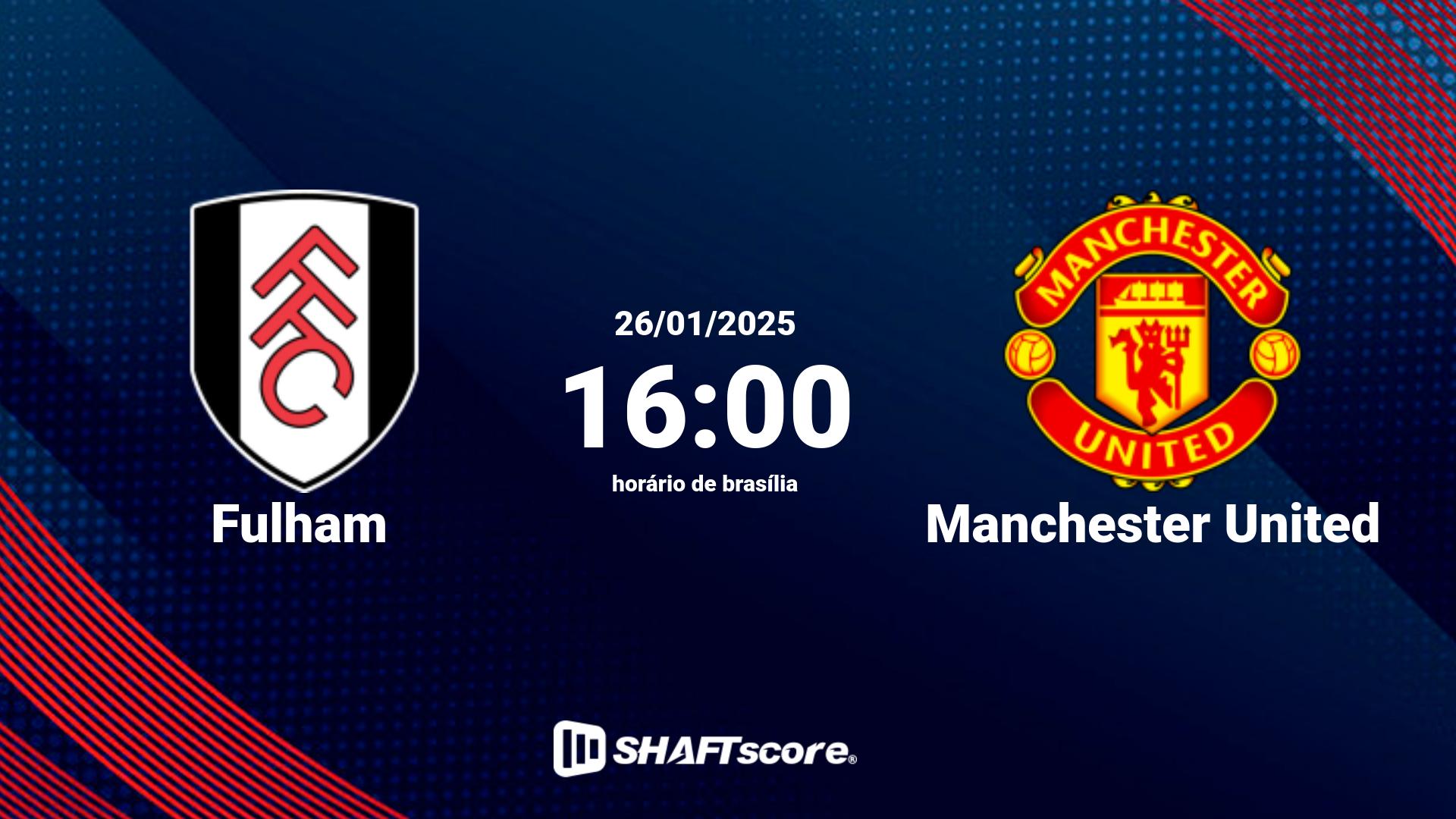 Estatísticas do jogo Fulham vs Manchester United 26.01 16:00