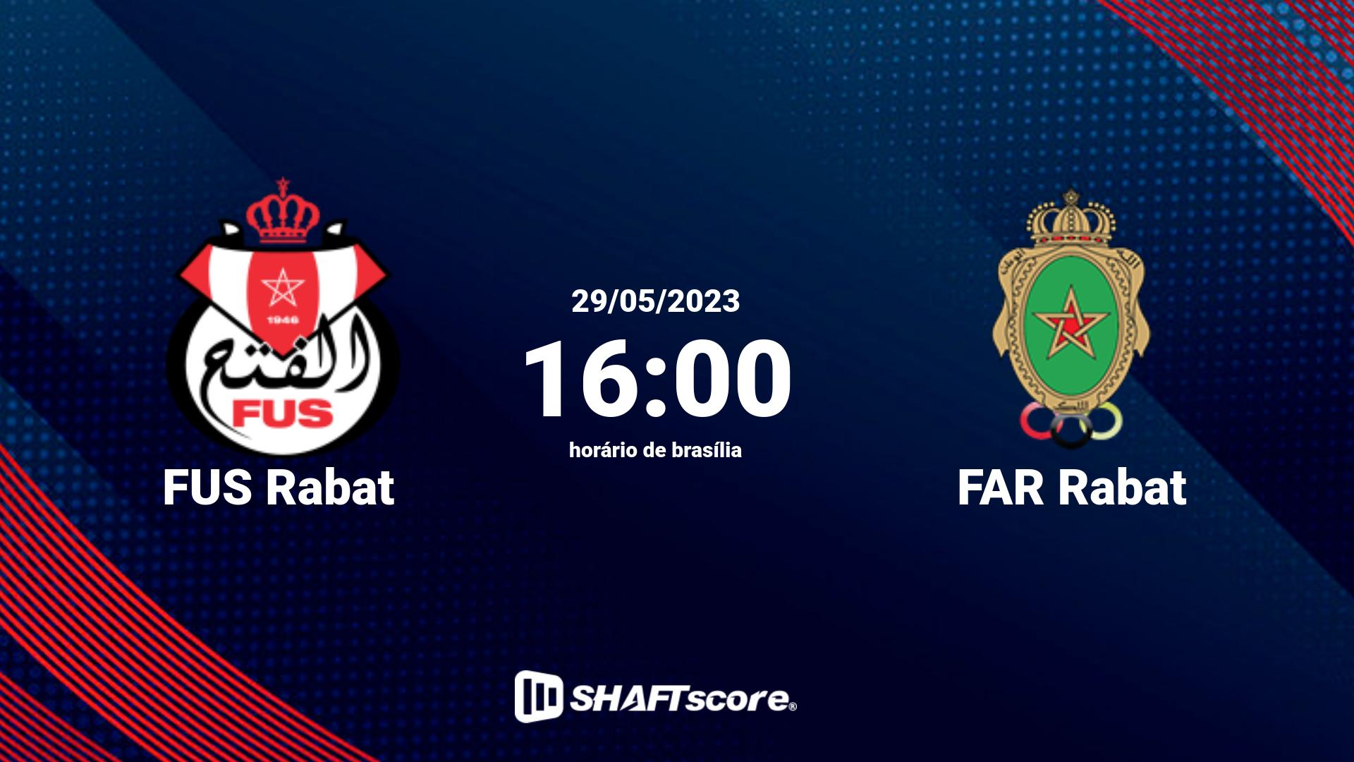 Estatísticas do jogo FUS Rabat vs FAR Rabat 29.05 16:00