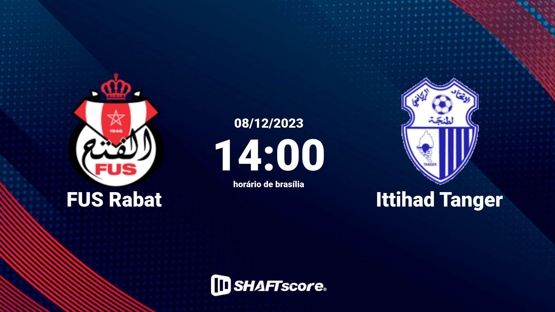 Estatísticas do jogo FUS Rabat vs Ittihad Tanger 08.12 14:00