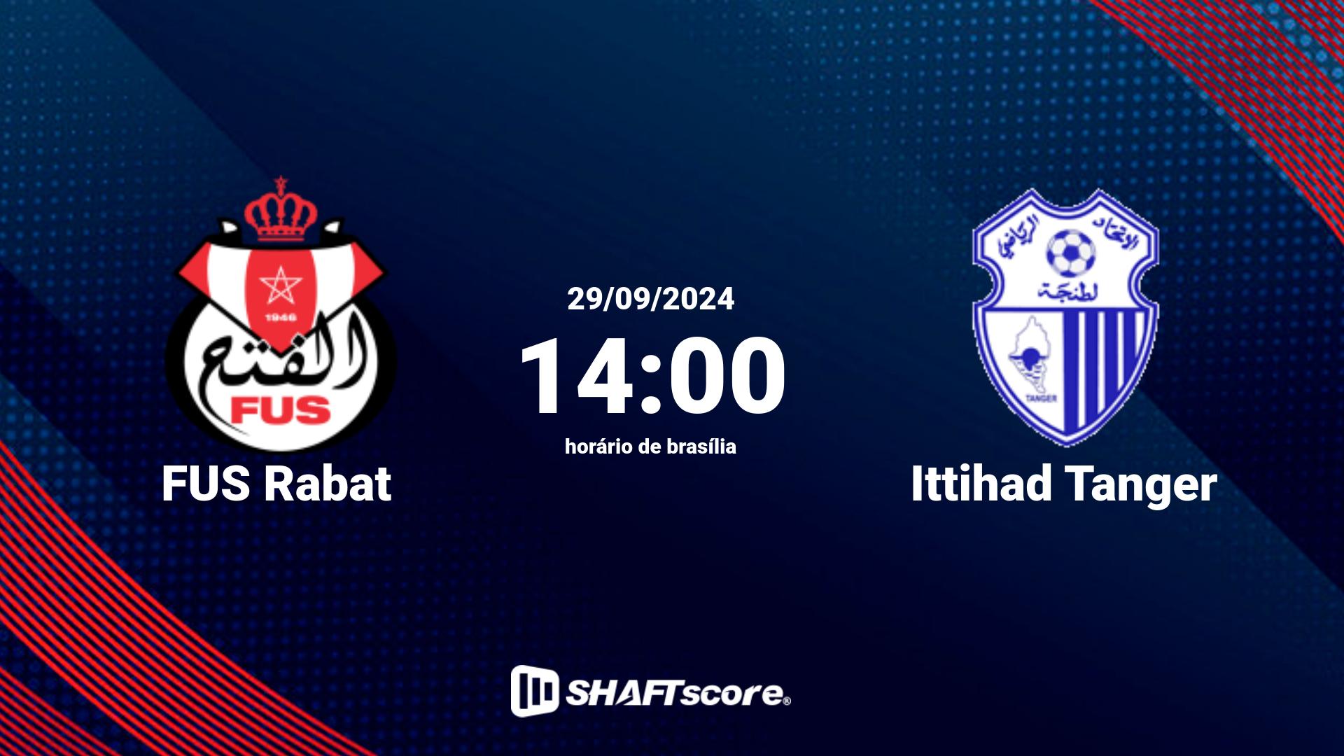 Estatísticas do jogo FUS Rabat vs Ittihad Tanger 29.09 14:00