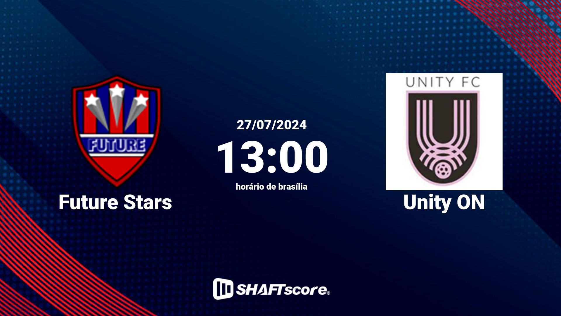 Estatísticas do jogo Future Stars vs Unity ON 27.07 13:00