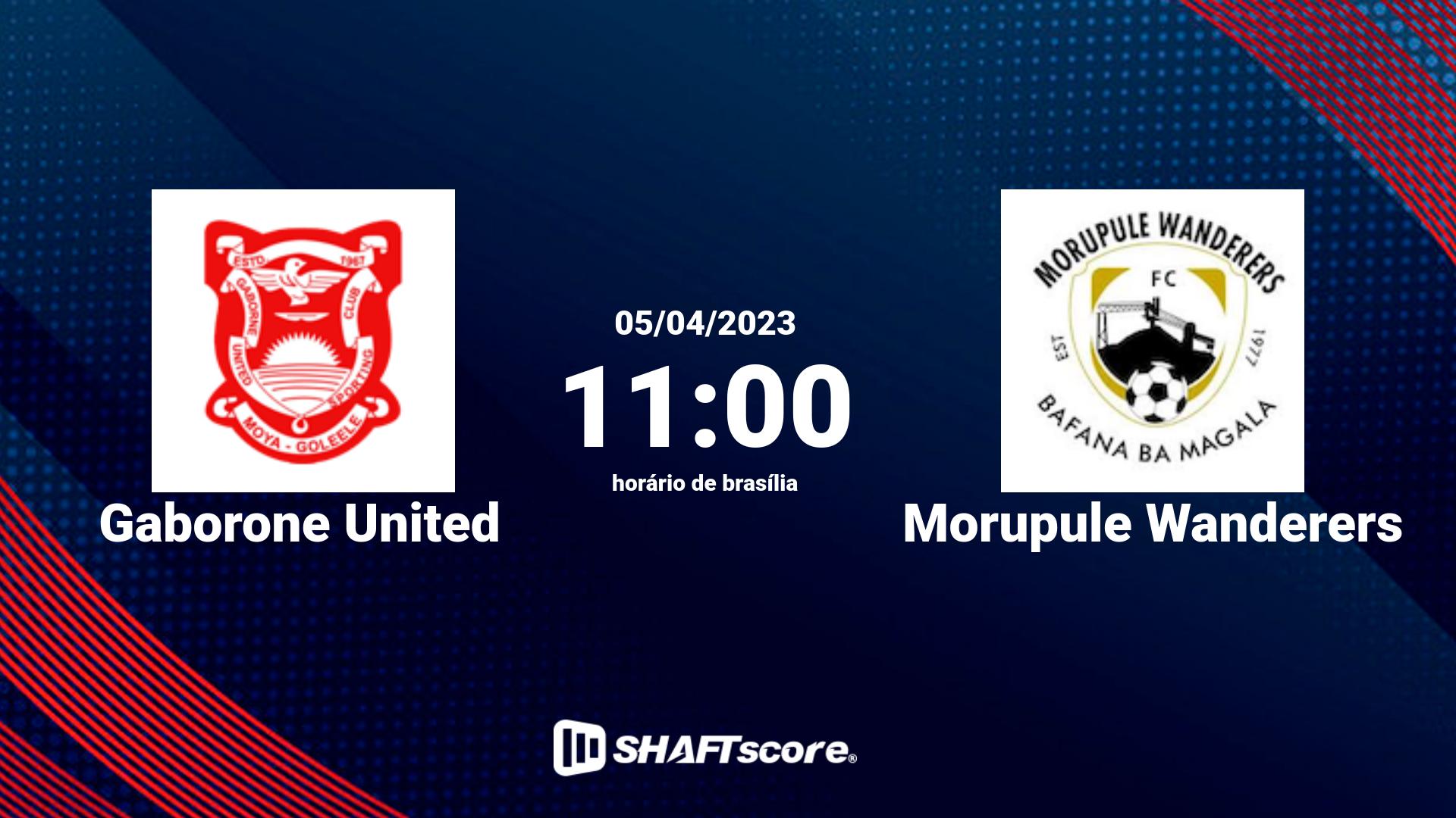 Estatísticas do jogo Gaborone United vs Morupule Wanderers 05.04 11:00