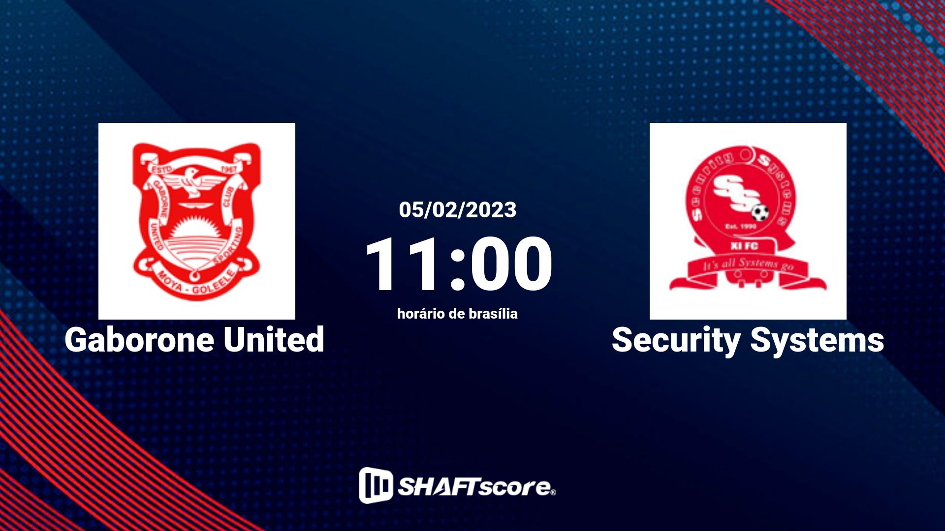 Estatísticas do jogo Gaborone United vs Security Systems 05.02 11:00