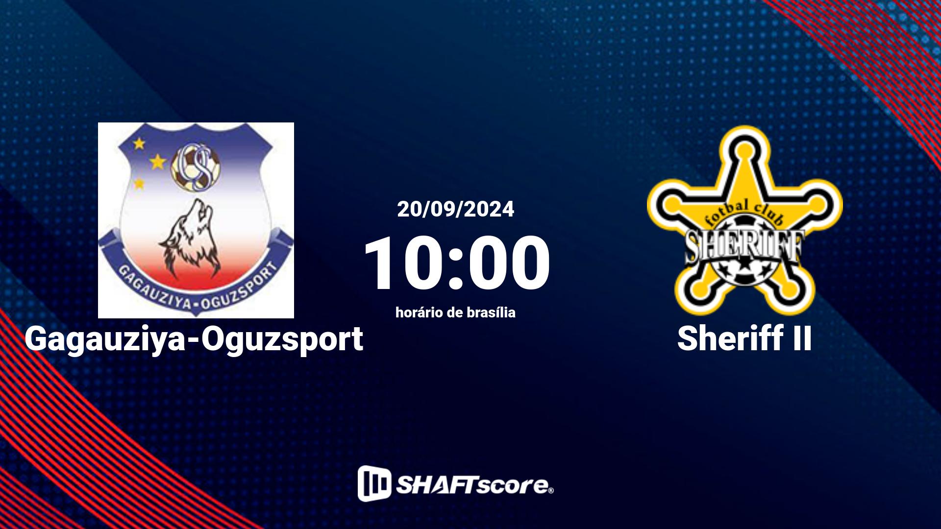 Estatísticas do jogo Gagauziya-Oguzsport vs Sheriff II 20.09 10:00