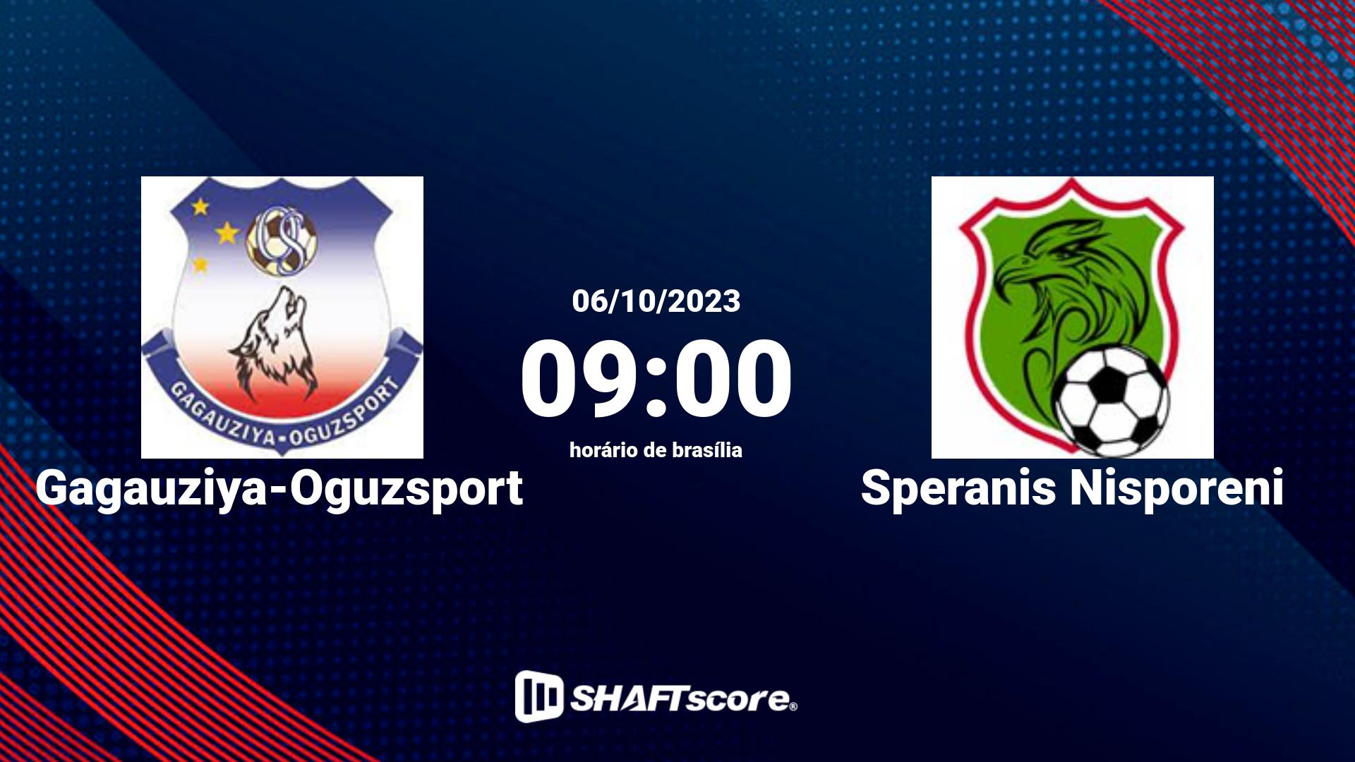 Estatísticas do jogo Gagauziya-Oguzsport vs Speranis Nisporeni 06.10 09:00