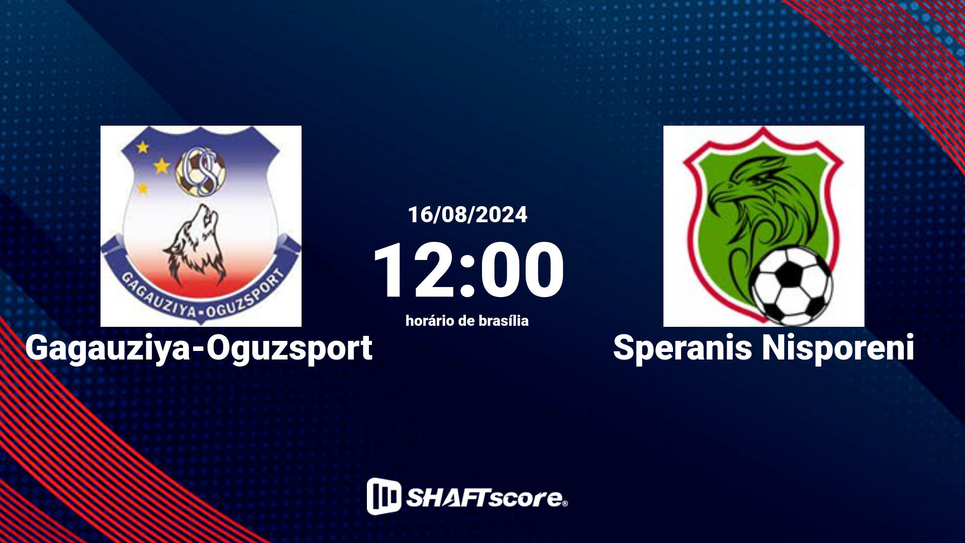 Estatísticas do jogo Gagauziya-Oguzsport vs Speranis Nisporeni 16.08 12:00