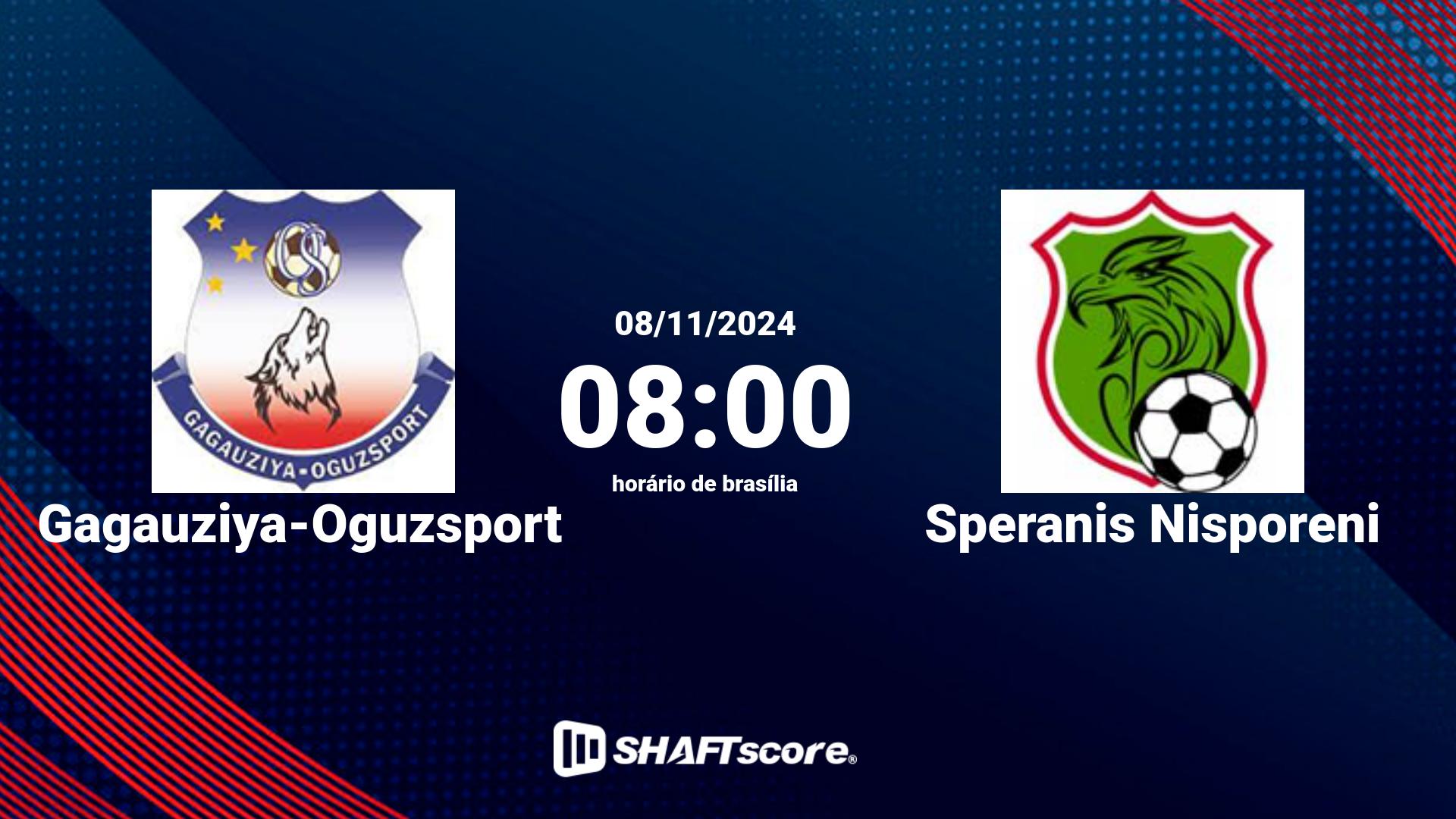 Estatísticas do jogo Gagauziya-Oguzsport vs Speranis Nisporeni 08.11 08:00