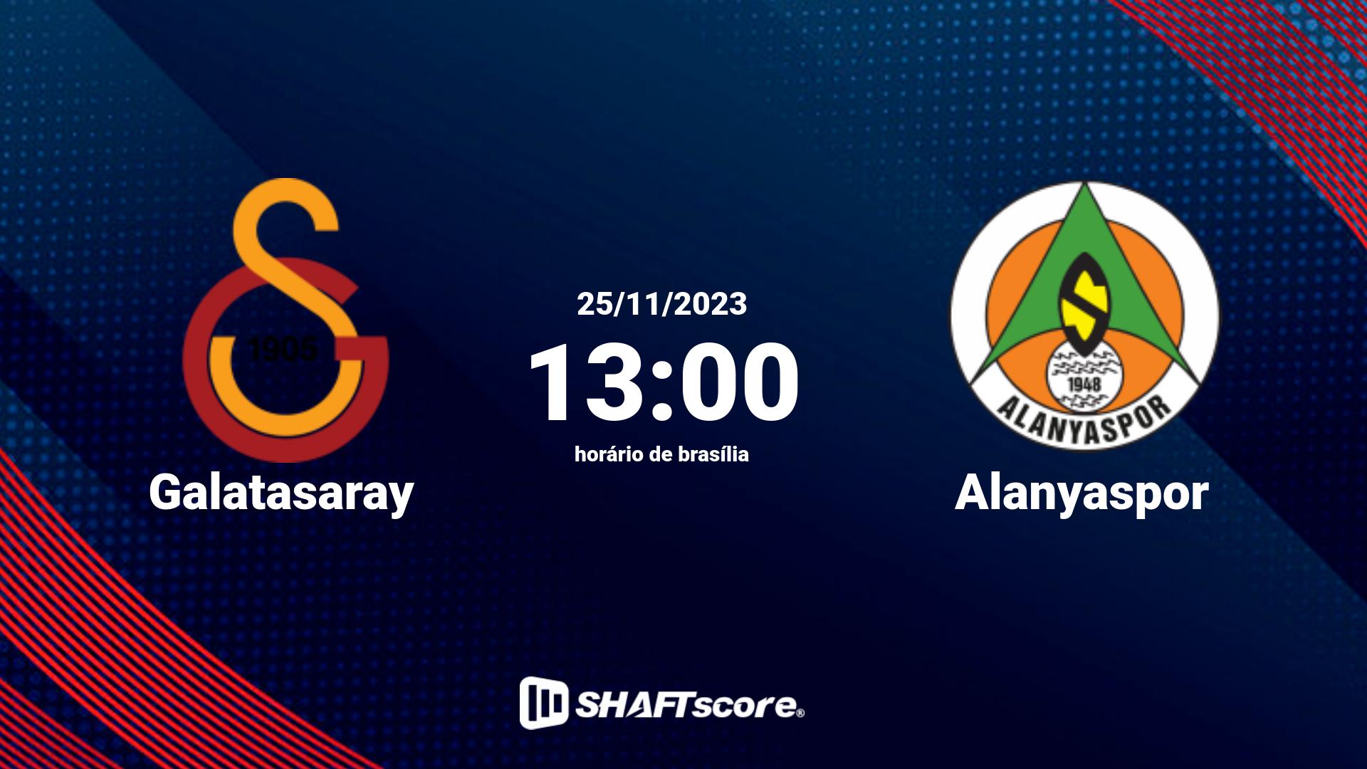 Estatísticas do jogo Galatasaray vs Alanyaspor 25.11 13:00