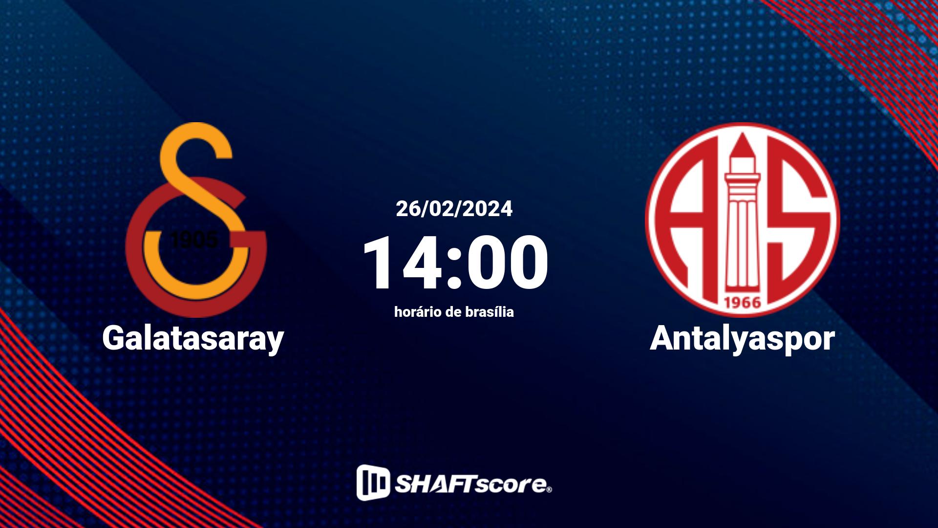 Estatísticas do jogo Galatasaray vs Antalyaspor 26.02 14:00