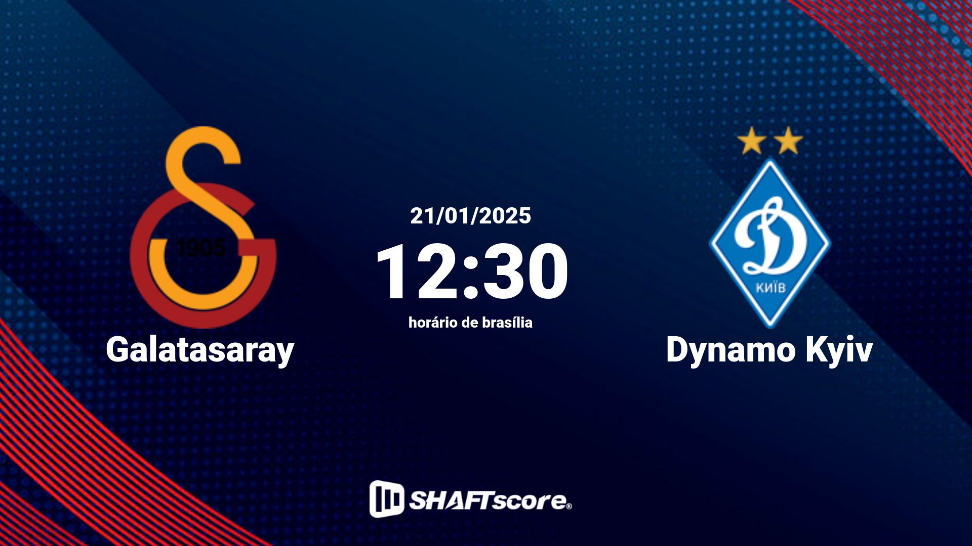 Estatísticas do jogo Galatasaray vs Dynamo Kyiv 21.01 12:30