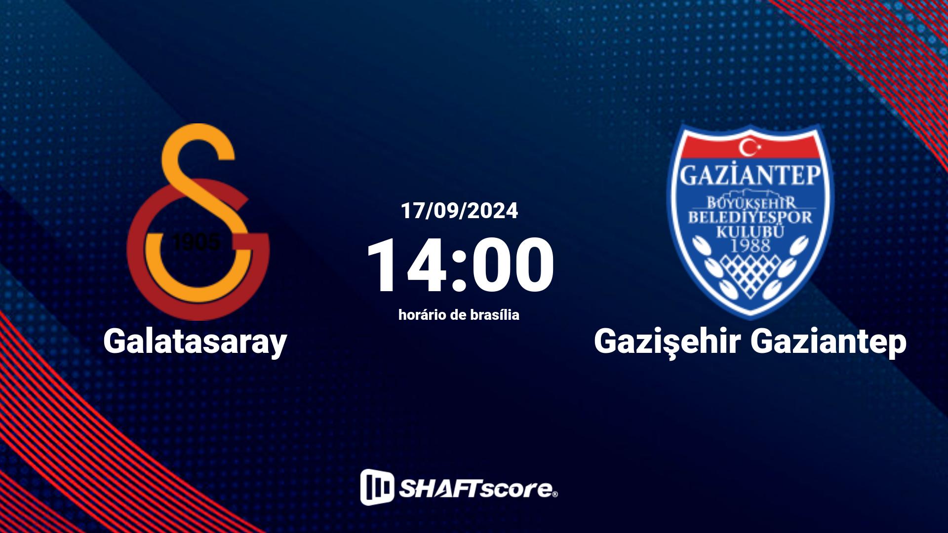 Estatísticas do jogo Galatasaray vs Gazişehir Gaziantep 17.09 14:00