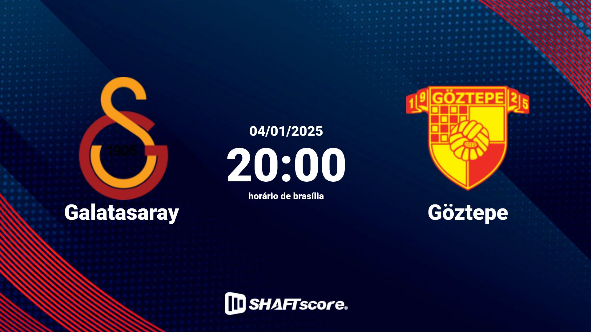 Estatísticas do jogo Galatasaray vs Göztepe 04.01 20:00