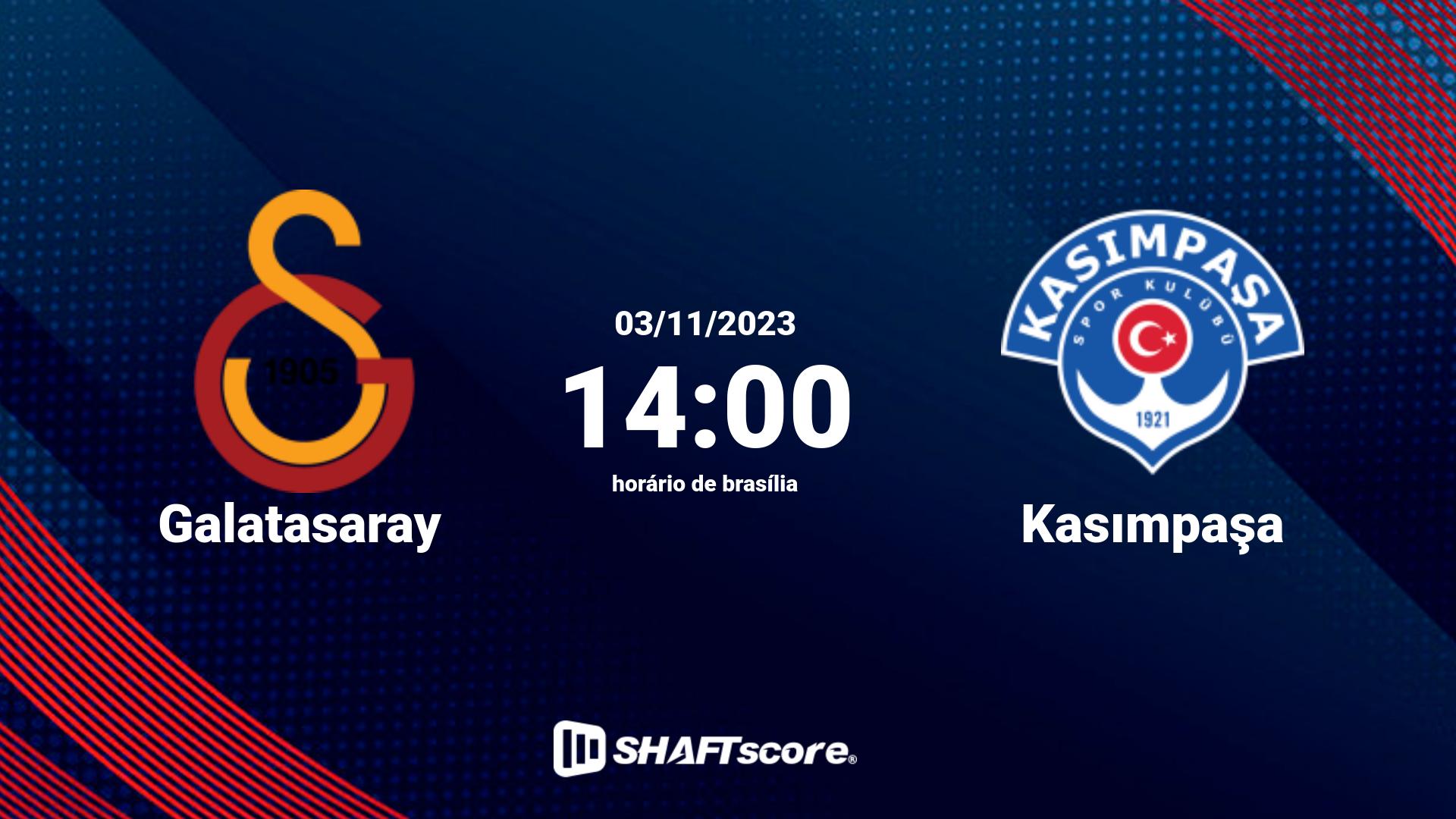 Estatísticas do jogo Galatasaray vs Kasımpaşa 03.11 14:00