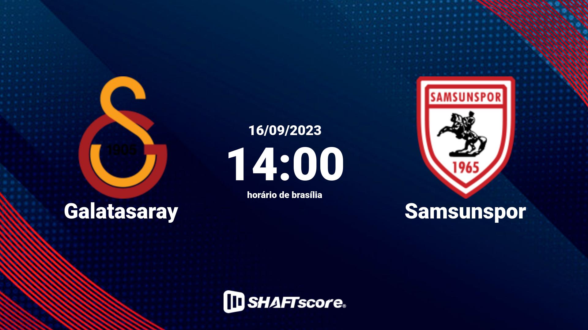 Estatísticas do jogo Galatasaray vs Samsunspor 16.09 14:00