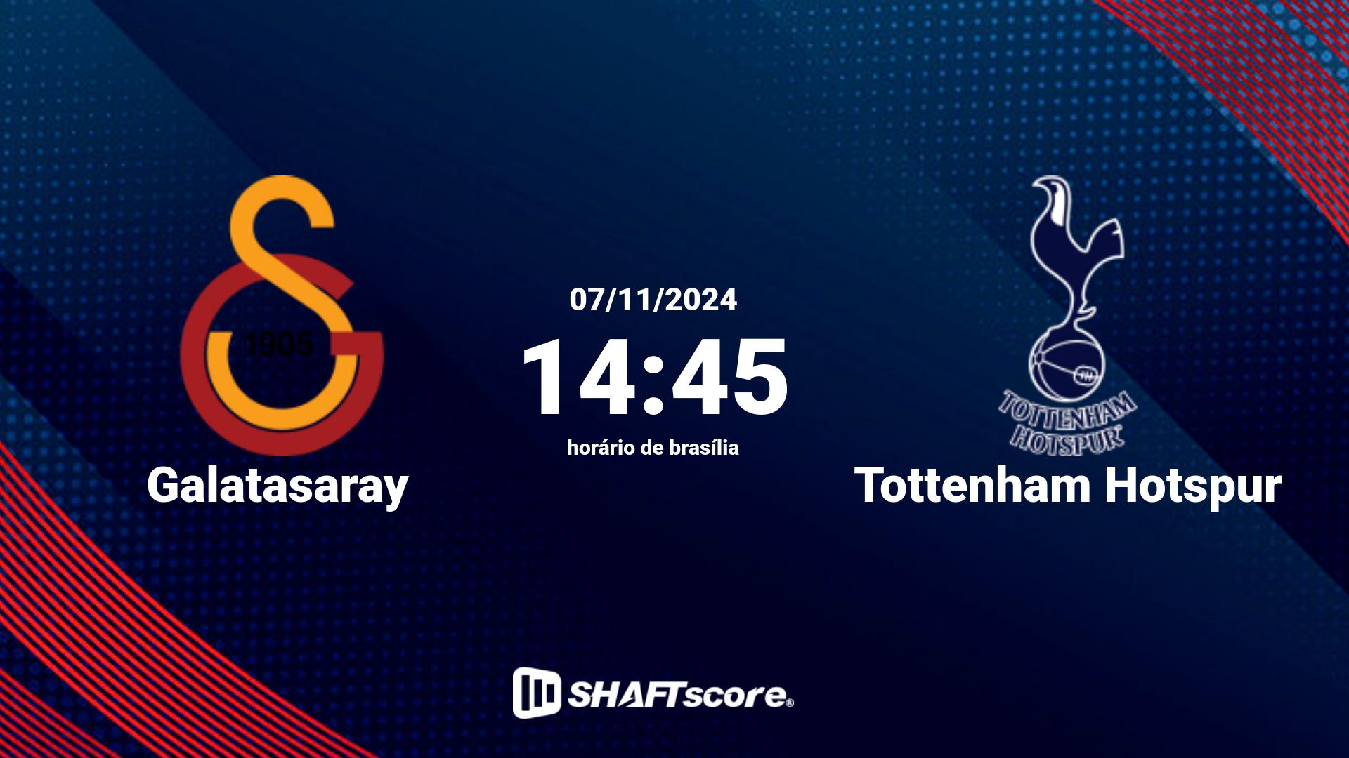 Estatísticas do jogo Galatasaray vs Tottenham Hotspur 07.11 14:45