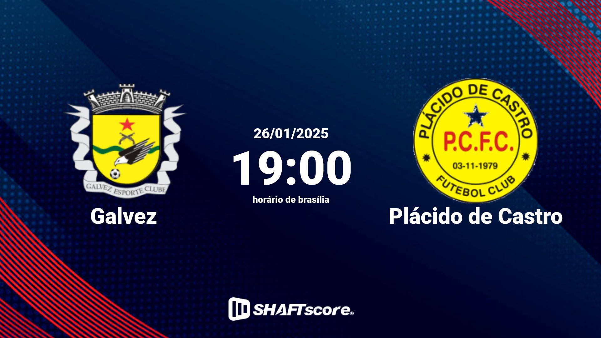 Estatísticas do jogo Galvez vs Plácido de Castro 26.01 19:00