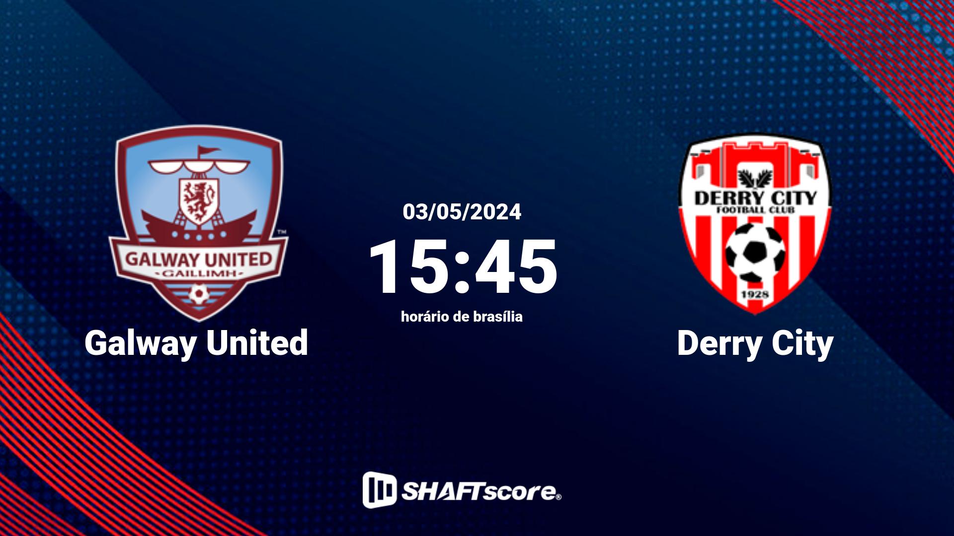 Estatísticas do jogo Galway United vs Derry City 03.05 15:45