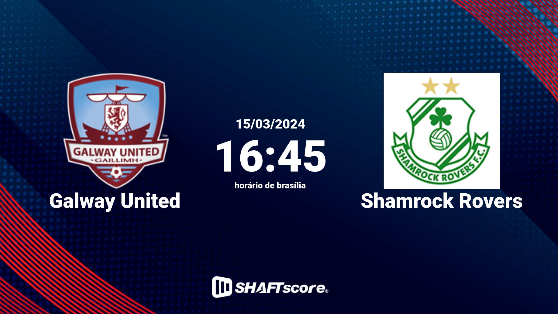 Estatísticas do jogo Galway United vs Shamrock Rovers 15.03 16:45