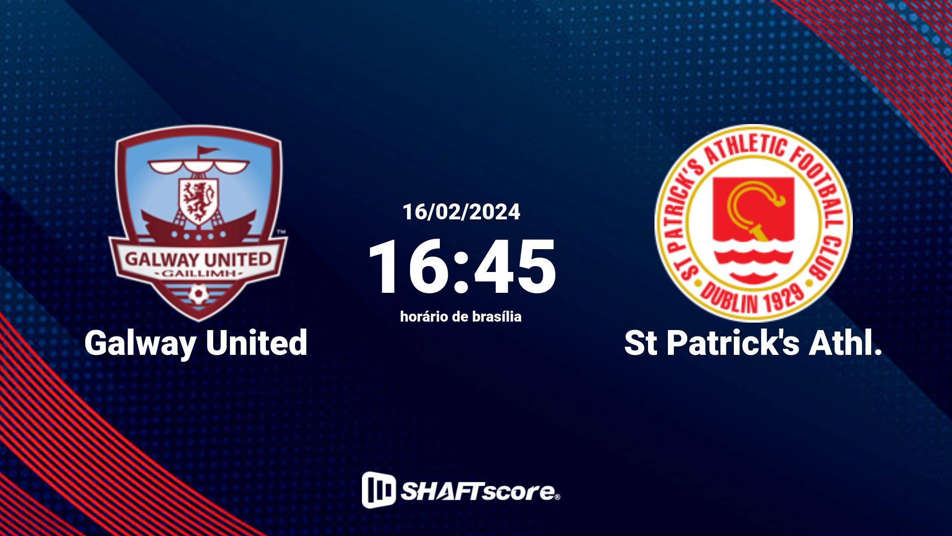 Estatísticas do jogo Galway United vs St Patrick's Athl. 16.02 16:45