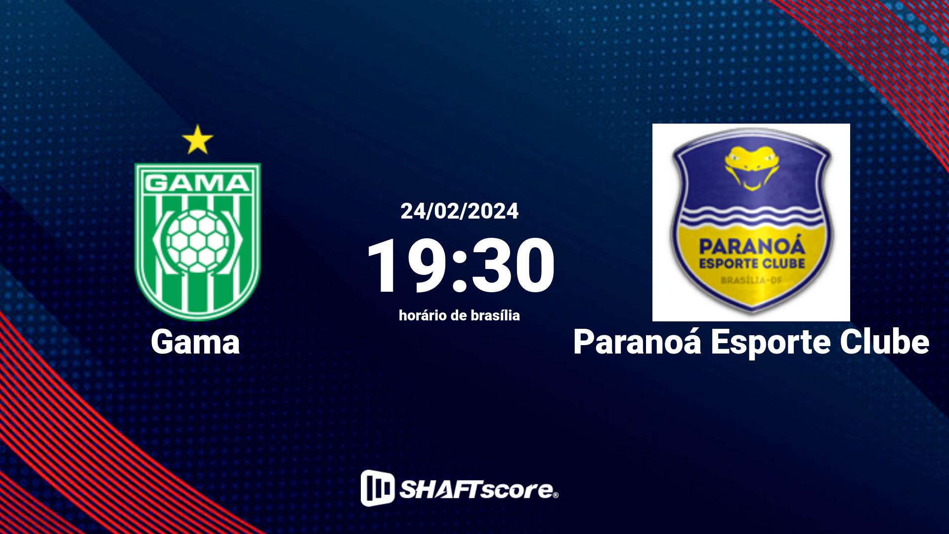 Estatísticas do jogo Gama vs Paranoá Esporte Clube 24.02 19:30