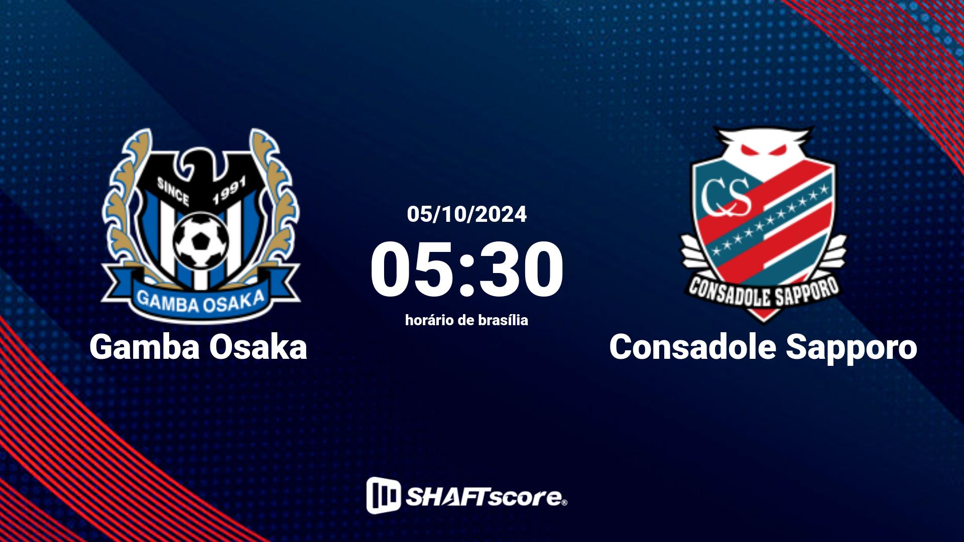 Estatísticas do jogo Gamba Osaka vs Consadole Sapporo 05.10 05:30